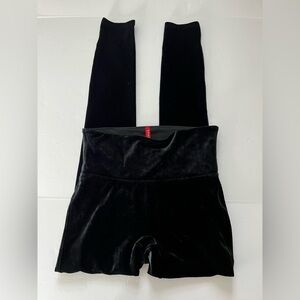 Spanx Black Velvet Leggings Size Medium